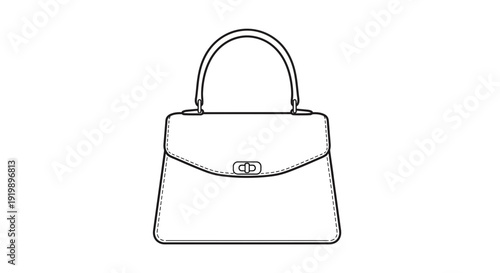 Luxury handbag with handle and clasp