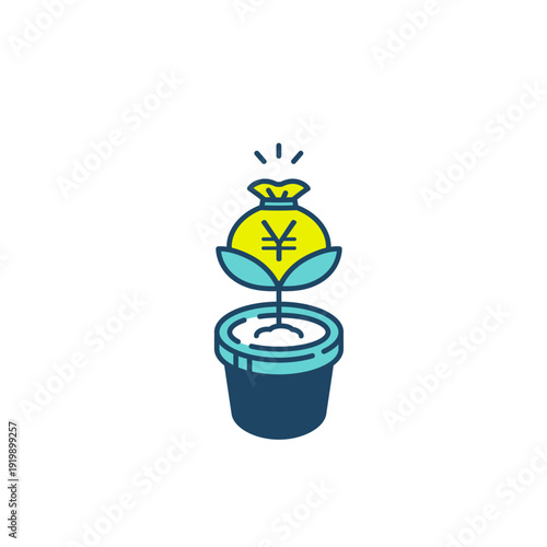 シンプルで可愛いお金投資カラー素材