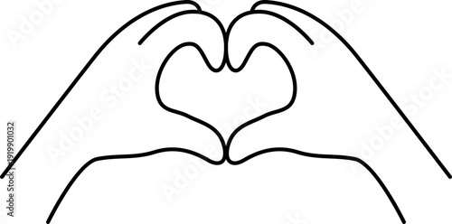 Hand Drawn Notion Heart Shape Hands Gesture