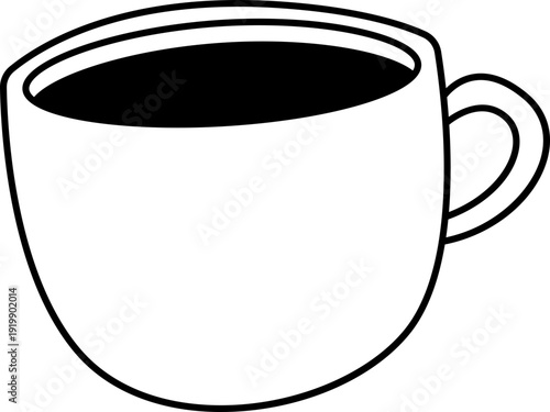 Doodle Notion Style, Simple Coffee Cup Illustration