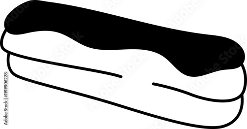 Doodle Notion Style Classic Eclair with Chocolate Topping