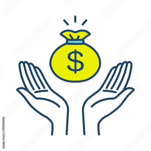 シンプルで可愛いお金投資のカラー素材