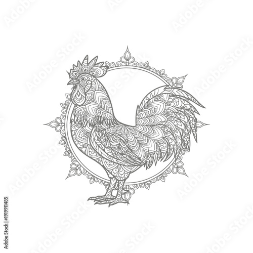Hen with eggs cartoon vector illustration on white background