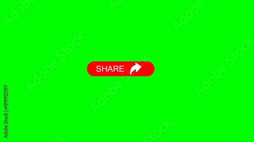 Share button animation on green screen background