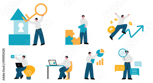 ビジネスマンのイラストセット