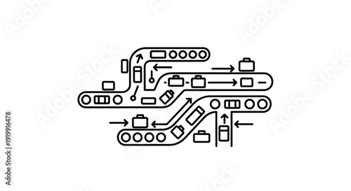 Industrial conveyor belt system diagram.