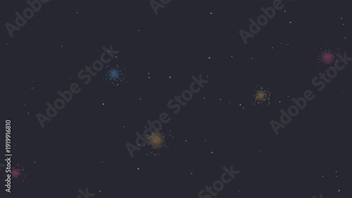 Watercolor-inspired design featuring vibrant paint splashes and brush strokes on a dark textured background with a grid pattern