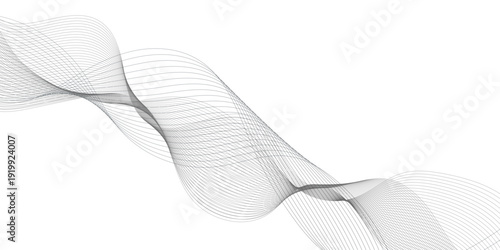 Abstract wave blend lines on transparent background. Design for banner, wallpaper, background and many more. Undulate Grey Wave Swirl, frequency sound wave, twisted curve lines with blend effect.