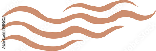 Terracotta Wave & Water Clipart, Organic Bohemian Beach Elements