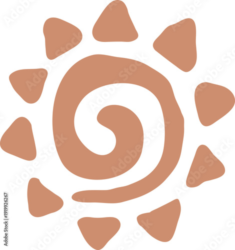 Ethnic Bohemian Geometric Sun Shapes, Rustic Clipart for Social Media & Planner
