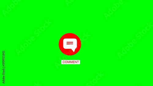 Comment icon animation on green screen background
