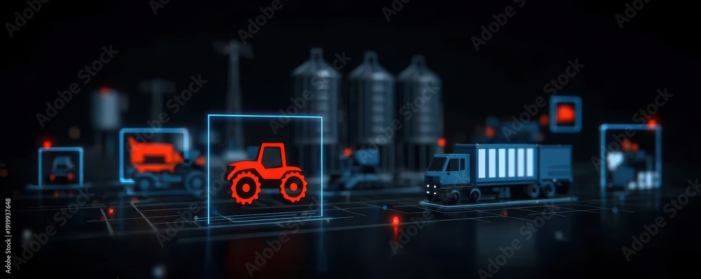 Fototapeta premium smart agriculture uses iot with embedded sensor monitoring delivering telemetry through unified integration