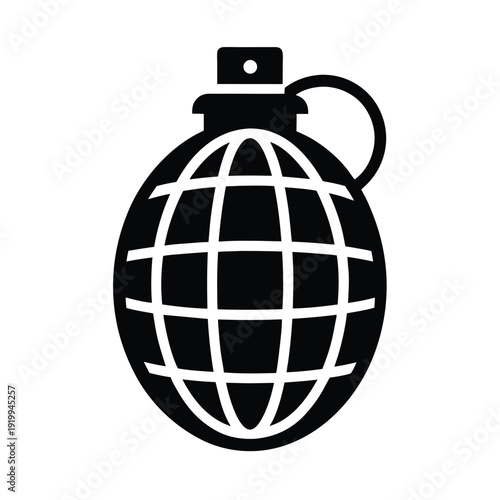 Grenade With Pin And Segmented Body Icon Vector Illustration