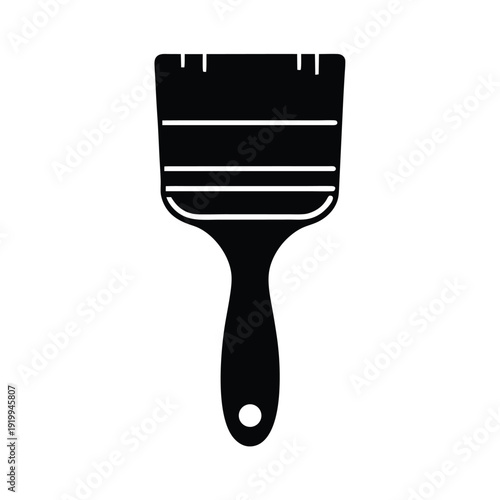 Paintbrush With Bristles And Handle Icon Vector Illustration