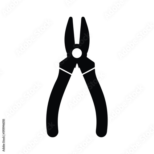 Pliers With Long Handles And Gripping Jaws Icon Vector Illustration