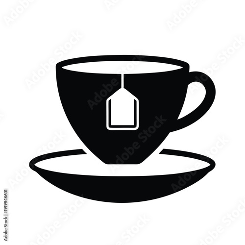 Tea Cup With Tea Bag Icon Vector Illustration