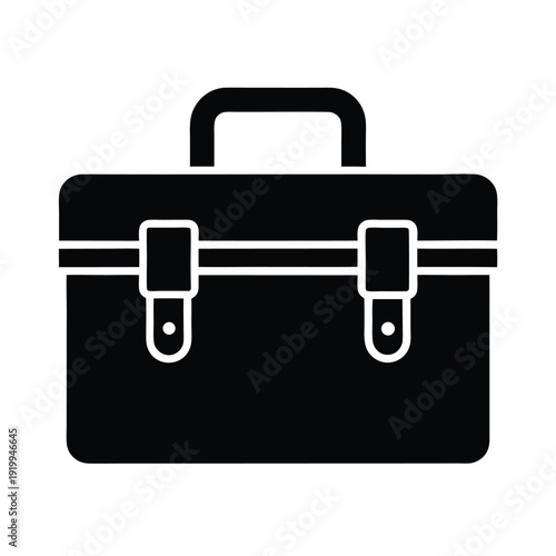 Toolbox With Handle And Latches Icon Vector Illustration