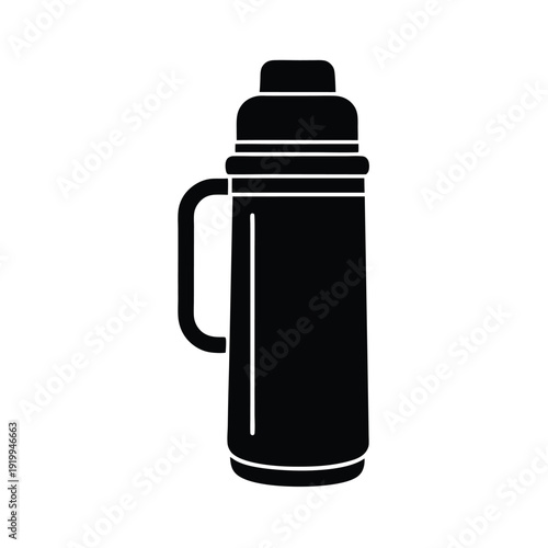 Thermos Flask With Lid And Handle Icon Vector Illustration