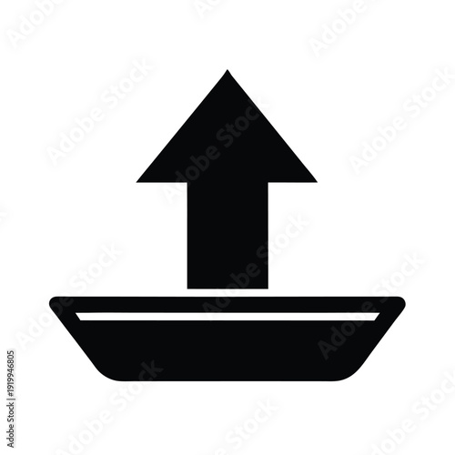 Upload With Arrow Upward Icon Vector Illustration