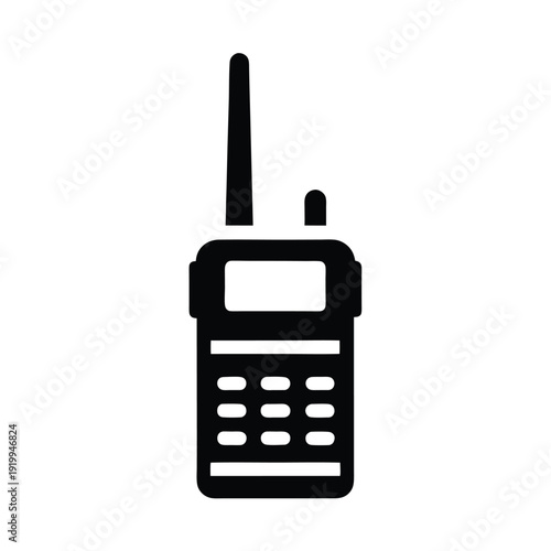 Walkie Talkie With Antenna And Buttons Icon Vector Illustration