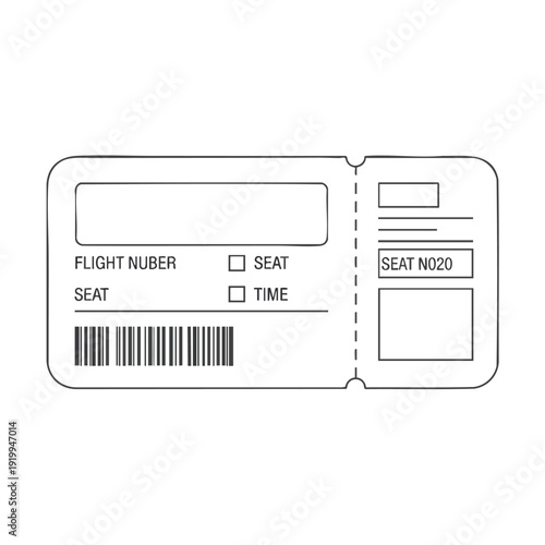 Airplane Ticket Template Illustration