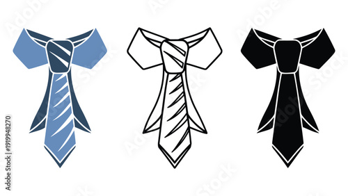 Tie vector illustrations in various colors and styles for business use