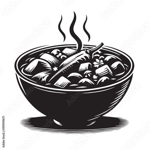 Black Goulash Silhouette Vector, High Quality Illustration on White Background