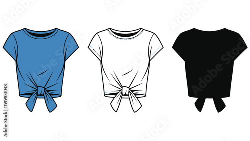 T-shirt vector illustrations in various colors and styles
