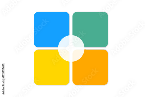 Принти на полотні Infographic four block comparison layout with rounded square elements