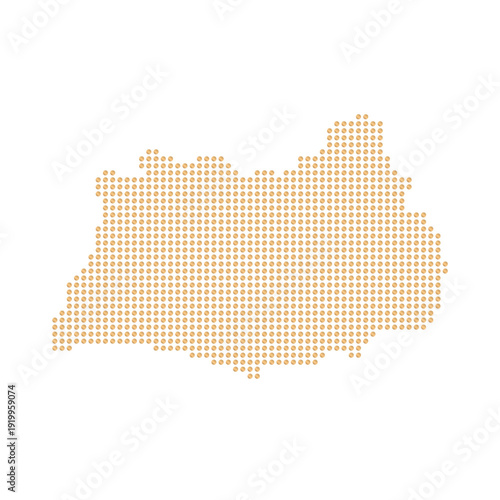 A map of Rayong province in Thailand. The gold-colored map is set against a white background, making it suitable for websites, educational purposes, and tourism.