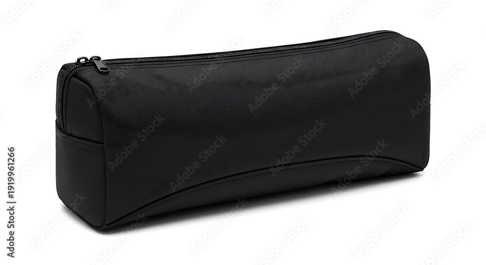 Naklejka premium Elegant black crocodile skin handbag with zipper closure