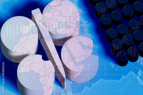 OPEC, Concept 3D opec logo impoverishment of oil-producing countries.