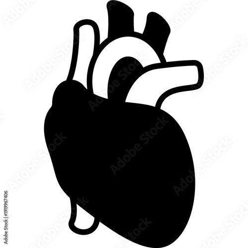 Heart Internal Organ Fill Icon: Human Circulatory System