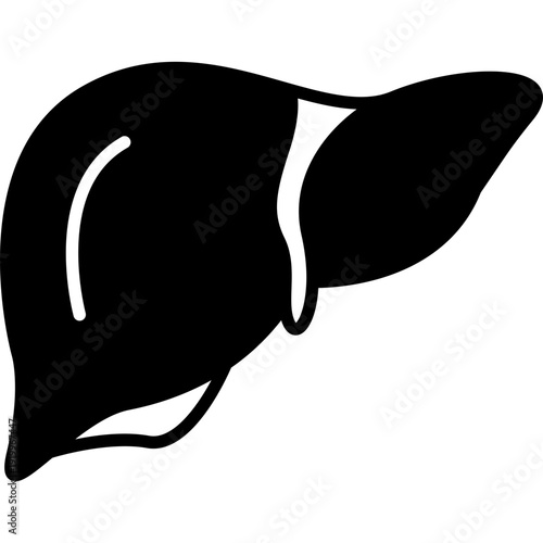 Liver Internal Organ Fill Icon: Human Digestive System