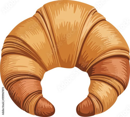  Croissant isolated on white background