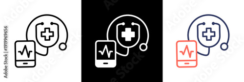 Digital Stethoscope triple icon