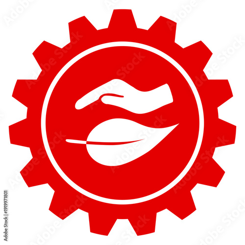 Zahnrad Einstellungen Icon für Umweltschutz Nachhaltigkeit Natur Pflege und Ökologie Vektor Grafik transparent png