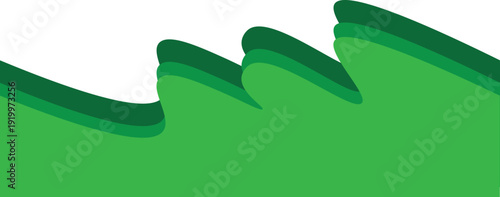 Green abstract wave pattern on white background