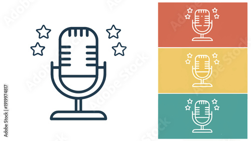 Modern Microphone Vector Illustration for Audio Recording, Podcasting, and Live Broadcasts