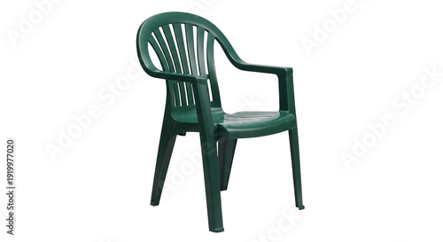 Green Plastic Armchair Isolated On Black Background