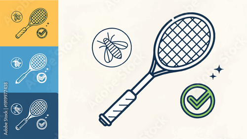 Electric Mosquito Swatter Racket Vector Illustration for Pest Control and Summer Protection