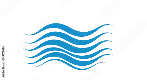Stylized blue wave pattern graphic design element representing water motion or refreshing liquid flow