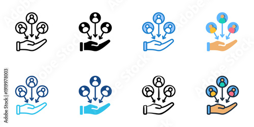 Customer Retention icons set multiple style collection. Editable stroke 
