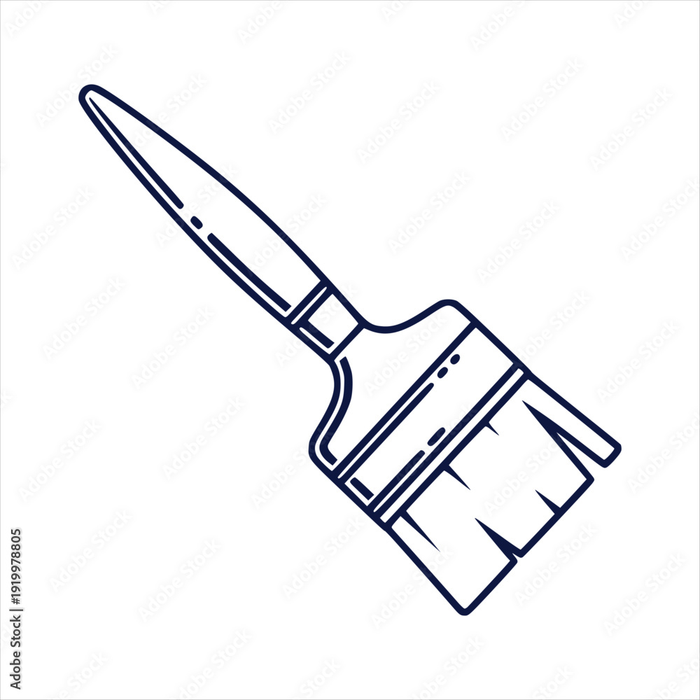 Obraz premium Versatile Painter Brush Vector Icon Art Tool for DIY Home Improvement Projects