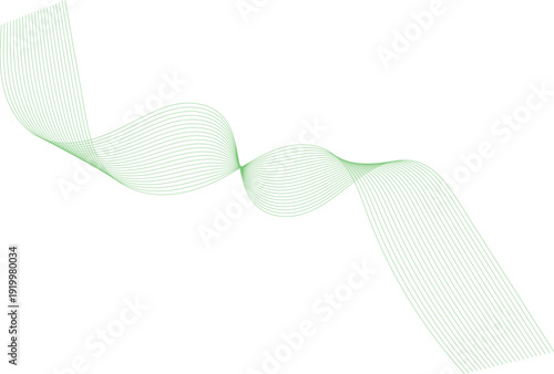 Blue ribbon wave vector illustration featuring curved lines and a gradient swirl design isolated on white background for decorative business backdrop or flowing water concept art