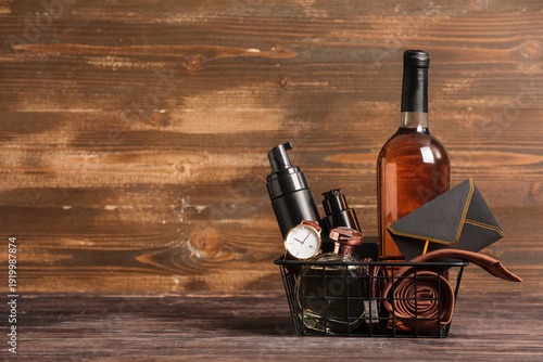 Gift basket with male cosme...