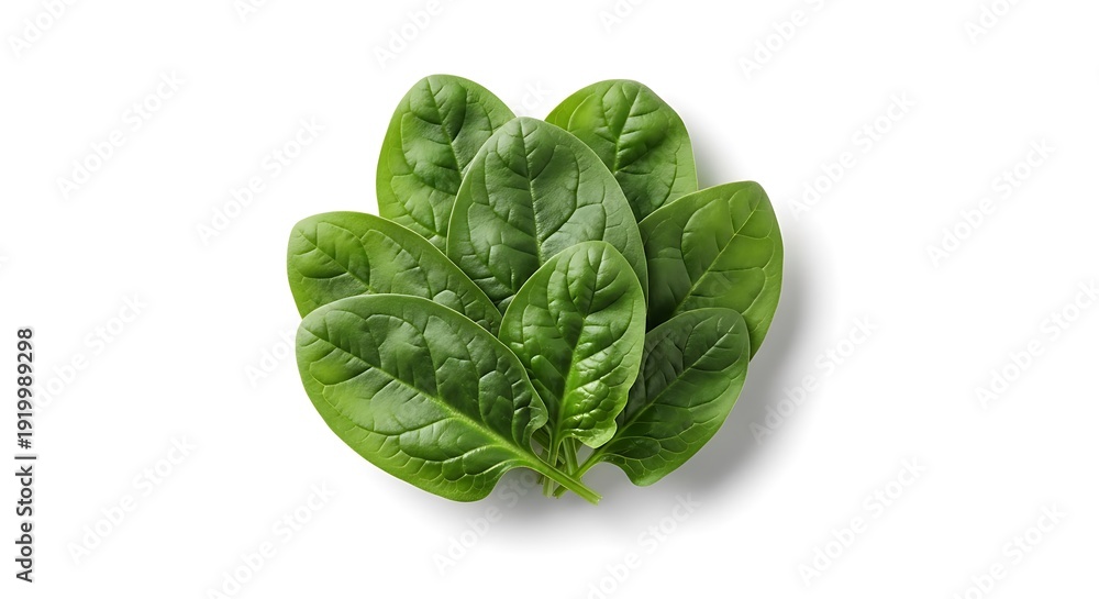 Fototapeta premium Fresh spinach leaves bunch on white background 