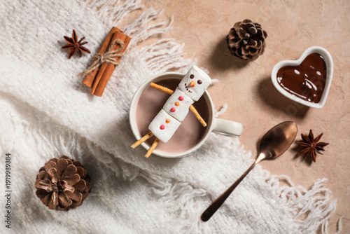 Cup of hot chocolate with s...