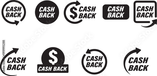 Cash Back Badge Refund Money Vector Label