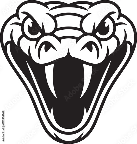 Facing cobra head black vector